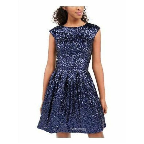 Emerald Sunday Cap Sleeve Fit + Flare Party Dress - Picture 1 of 4